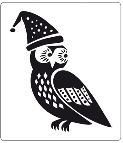 Stempel Eule mit Nikolausmütze