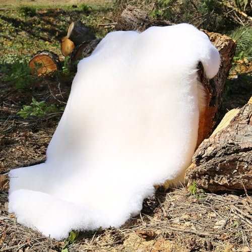 Agnello bianco 100 - 110 cm di lunghezza corta e pelle