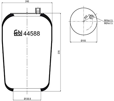 febi bilstein 44588 Luftfederbalg ohne Kolben, 1 Stück