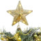 Christmas Concepts® Estrella elástica Dorada de 10 con Luces Blancas cálidas - Estrella de árbol de Navidad/Decoración navideña