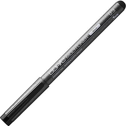 COPIC Multiliner 0,3 mm, Black, Fineliner mit einer feinen Spitze und wasserbeständiger Pigmenttinte