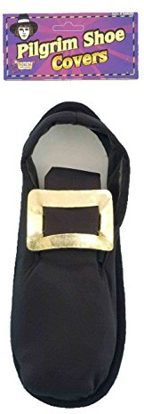 Forum Men's Pilgrim Costume Shoe Cover, Black, One Size