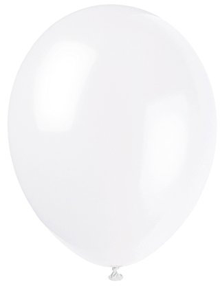 Unique Party - 80002 - Paquet de 10 ballons - Latex - 30 cm - Blanc Lin