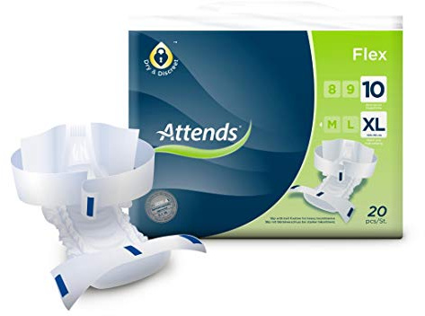 Attends Flex 10XL, Inkontinenzprodukt mit Gürtelverschluss, bei starker Inkontinenz, Größe XL, 20 St