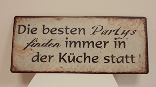 Metallschild, Wandbild 30 x 13cm Küchen Partys