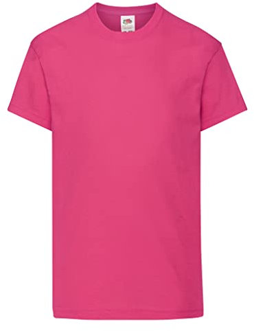 Fruit of the Loom Childrens T Shirt in Fuchsia 7-8