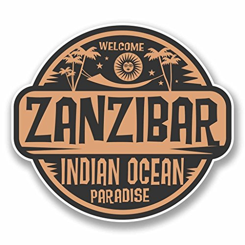 2 x 10cm/100mm Zanzibar Vinyl Sticker Decal Laptop Car Travel Luggage Label Tag #9836