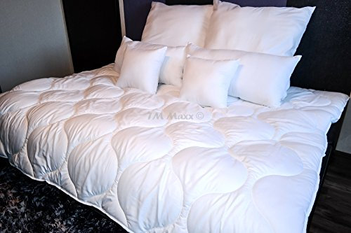 Bettdecke Decke Steppbett Bettwaren Microfaser Soft Dream von Wendre • Auswahl aus 4 Größen und 4 Ausführungen • Weiß (Duodecke/Witerdecke, 200x220cm)