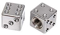 Set: 2X Ventilkappe Würfel, Chrom