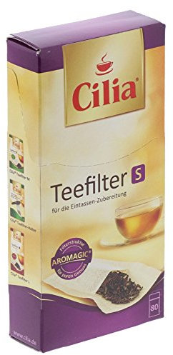 Cilia 80 Filtres à Thé, Taille S, Sans Résidu dans La Tasse, Pour Préparation Individuelle (100 à 400 ml)