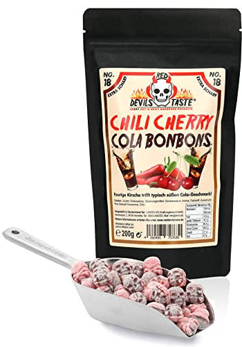 Chili Cherry Cola Bonbons - Cola trifft Kirsche & Chili - mega scharf - 200g - Hotskala: 9