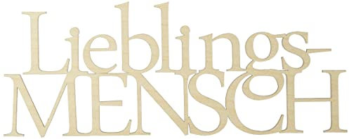 Rayher Holzschrift Lieblingsmensch, FSC zertifiziert, natur, 24,7 x 9,8 x 0,4 cm, Schriftzug Holz, Wanddekoration Holz, 46420505