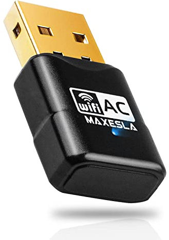 Maxesla WiFi Adaptador AC 600Mbps Mini USB WiFi Receptor Dual Band 2.4G/5GHz, WiFi Antena para PC Desktop Laptop Tablet, Soporta Mac OS X 10.6-10.14 / Ubuntu Linux/Windows XP/Vista /7/8/10