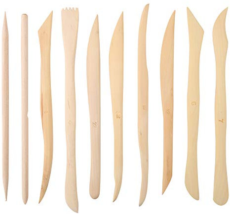 10 unids/set de moldes para tallar arcilla de madera, herramienta de formas, raspador de cerámica, modelado en rodajas para plastilina blanda artesanal