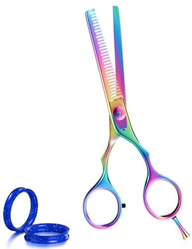 Forbici professionali per sfoltire Suvorna da 6,5 per parrucchiere - Ideali per tagliare, texturizzare e stratificare i capelli - Forbici da parrucchiere multicolori