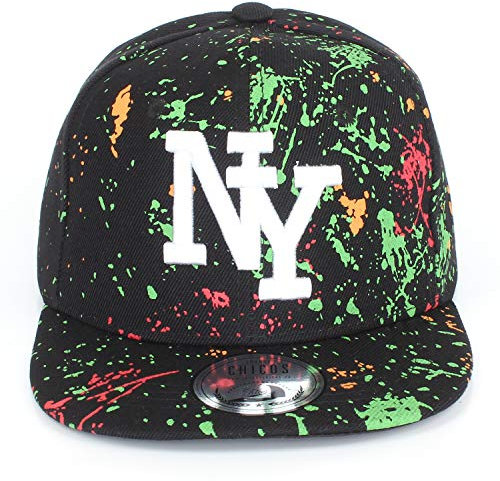 New Boy Girl NY New York süße Unisex Schwester Bruder Kindercap Hai Tiger Adler Prince Kinder Cap Snapback und Mütze 49-56cm Kopfumfang (One Size, NewSplash-Black)
