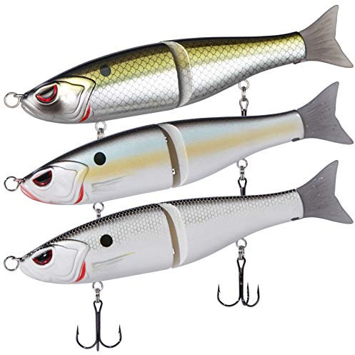 Bassdash Esche Artificiali SwimShad Glide Baits - Esca Scivolante Articolata per Persico, Luccio, Trota (Confezione 3 Pezzi)