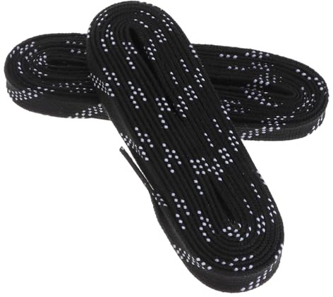IMIKEYA Cordones de patinaje de hockey sobre hielo profesionales, cordones encerados, anticongelantes, antifractura (negro, 96 pulgadas)