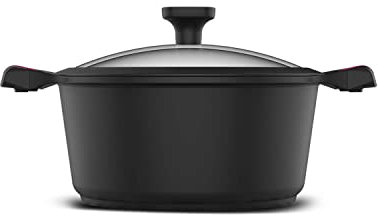 Taurus Great Moments Cazuela 24 - Cazuela de aluminio fundido. 24 cm diámetro. mango ergonómico. apta para todo tipo de fuegos. recubrimiento antiadherente. apta para lavavajillas. libre PFOA. negro
