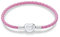 NINGAN Leder Charm Armband für Frauen Mädchen passen Sterling Silber Liebe Herz Druckknopf Perle, Muttertag Geburtstag Schmuck Geschenke, Pink 7,1 Zoll / 18 cm Armband