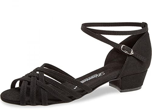 Diamant Zapatos de Baile para señoras 008-035-335-V - Microfibra Negra - Regular - Bloque de 2,8 cm - Suela VarioSpin - Talla: UK 4,5