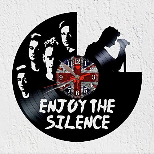 Vinywoody Schallplattenuhr aus Vinyl Silhouette rockband Synthpop 80s