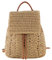 DKIIL NOIYB Bolsa de playa de paja para mujer, mochila de paja tejida bohemia, mochila de paja hueca, mochila casual de playa para verano, playa, vacaciones, 01-marrón claro, 60