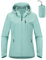 Outdoor Ventures Veste imperméable légère coupe-vent pliable pour femme,Veste de pluie d'extérieur coupe-vent pour course à pied, golf, cyclisme,Veste Softshell avec capuche,Vert menthe,Taille M