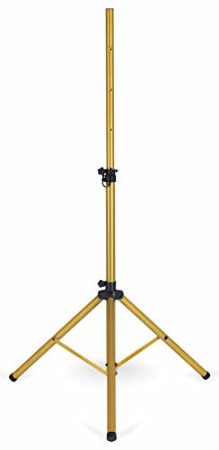 Pronomic SPS-1S GD Boxenstativ Stahl - Goldener Boxenständer mit Stabiler extra breiter Dreibein-Konstruktion - Höhe 120-193 cm - Stativ auch als Dartstativ oder Fotostativ verwendbar