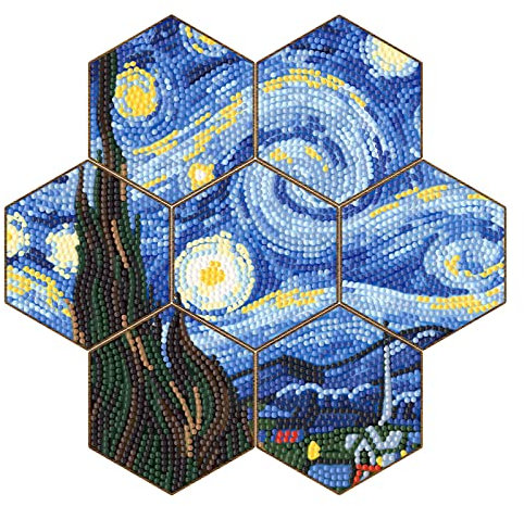 EXQULEG Diamond Painting Untersetzer, Diamond Art Untersetzer, 5D DIY Diamant Malerei Untersetzer für Anfänger, Erwachsene und Kinder, Bastelbedarf (BD701)