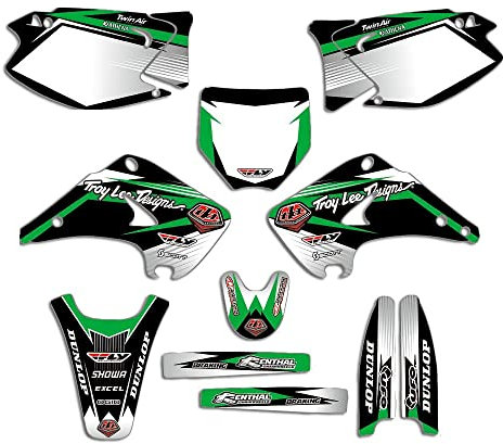 ENARUI Adesivi Grafiche compatibili con Kawasaki KX 125 250 KX125 KX250 2003-2012 e Numero Gratuito Personalizzato