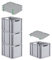 PROREGAL SuperSparSet 4x Eurobox NextGen Grip mit Auflagedeckel & 4 grünen Schiebeschnappverschlüssen, HxBxT 32x30x40cm, 30 L, Grau, Griffe offen, Eurobehälter, Transportbox