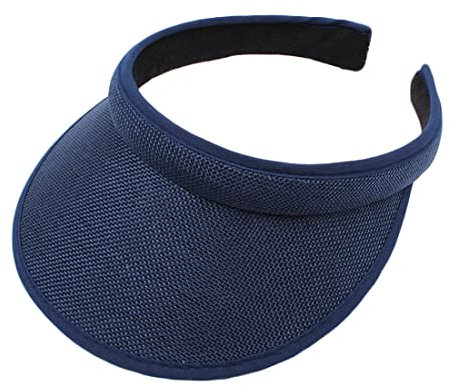 Wide Brim Beach Sun Visor Hat Women Men Sport Visor Caps for Tennis Golf Running Navy
