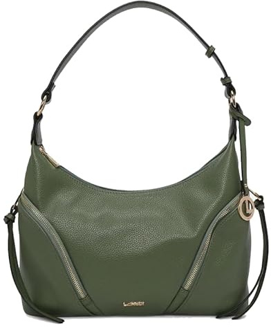 L.CREDI Hobo-Bag LARINA Damen-Umhängetasche 32x12x25 (moss)