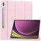 Miimall Compatible with Samsung Galaxy Tab S9 Case, [Trifold Stand] [S Pen Holder] [Auto Wake/Sleep] PU Leather Shell Shockproof Ultra Slim Tablet Cover for Galaxy Tab S9 2023, Pink
