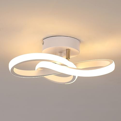 Toolight LED Deckenleuchte, 22W 2500LM Moderne Deckenlampe aus Aluminium, 25cm Kleine LED Leuchte für Flur Balkon Schlafzimmer Arbeitszimmer Wohnzimmer, 3000K Warmweiß, Weiß