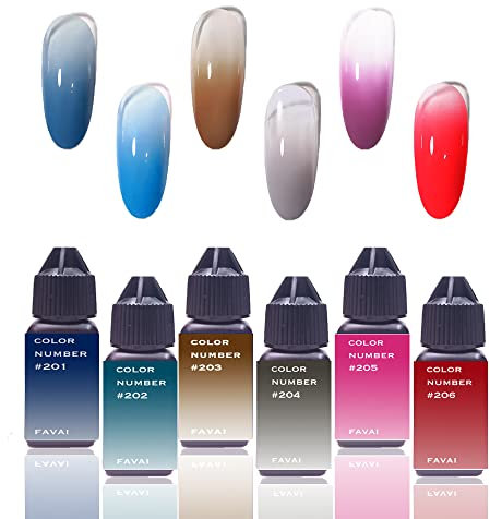FAVAI 6 Colors Airbrush Gel Nail Polish Set - Fall & Winter Collection (#FW) 6 * 15ml