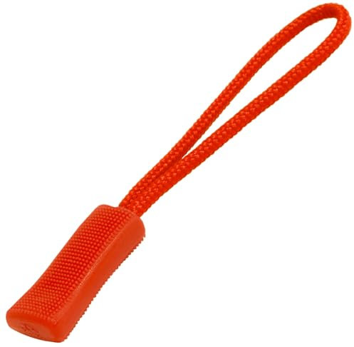 AERZETIX - C69710 - Lot de 10 Cordons/tirettes décoratifs à embout en plastique pour curseur de fermeture éclair à glissière - pour valise anorak blouson sac à dos baskets - couleur orange