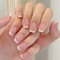 INBOLM 24Pcs Stick On Nails for Women French Nails Press On Nails French Tip French Tip Nails Short Press On Nails Stick On Nails for Women No Glue French Manicure False Nails
