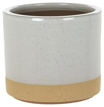 Woodlodge 30cm Cream Speckle Cylinder Glazed Pot
