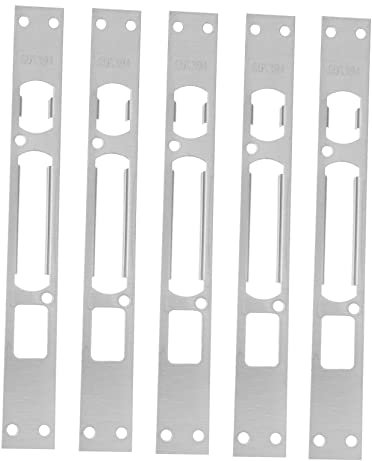 IWOWHERO 5pcs Door Reinforcement Strike Plate Heavy Duty Iron Door Guide Plates 24x240mm for Security Frame Enhancement