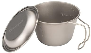 Snow Peak Titanium Backpackers Cup, Silber, 322 ml, ultraleicht, japanische Herstellung, stapelbarer Becher zum Essen, Trinken, Kochen und Messen für Camping & Outdoor