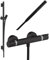 Pack mitigeur douche thermostatique HANSGROHE Ecostat Comfort + Barre Unica S Puro + flexible + Pommeau Pulsify S noir mat