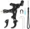 SHARROW Bogenschießen Release Aids Compound Bogen 3 oder 4 Finger Austauschbar Daumen Release Aluminium Auslösehilfen Spannhilfen mit Metall D-Loop für Jagd (Schwarz)