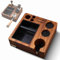 Walnussholz Espresso Stopfstation, Kaffee Tamperstation Organizer, Barista Zubehör für 51/54 mm Siebträger, Tamper und Verteiler, Pucksieb, Abklopfbehälter