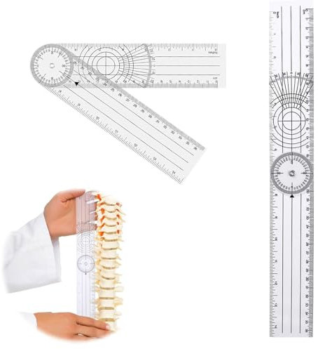 2 Stück Winkelmesser,Goniometer Physiotherapie,Winkelmesser 360° Winkel,Winkelmesser Physiotherapie,Winkelmesser Schule,38cm Spinal Lineal Winkellineal für Heimarbeit, Sporttherapie