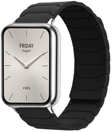 Hinnwer Cinturino Compatibile con Xiaomi Redmi Watch 5/Xiaomi Smart Band 9 Pro/Smart Band 8 Pro/Redmi Watch 4, Cinturini Magnetico Silicone Sportiva per Xiaomi Band 9 Pro Nero