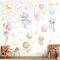 ANHUIB Wandaufkleber Kinderzimmer Tiere Tier ballon Wandtattoo Tier Wandsticker Aquarell Wandsticker Babyzimmer Sterne Wolken Elefant Löwe Hase Wandaufkleber für Junge Mädchen Schlafzimmer Wanddeko