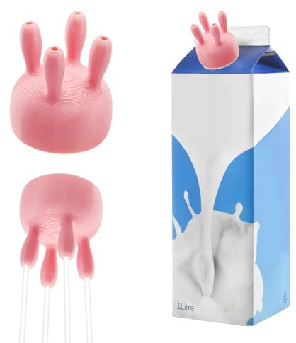 ZMDMAH 2 Pcs Kuh Euter MilchflaschenausgießEr, Cow Udder Milk Cap, Kuh Euter Milchkartondeckel, Lustiger Milchflaschenverschluss, Lustige AusgießEr Milch Karton Kappe, Kuh Euter Milchkarton Kappe