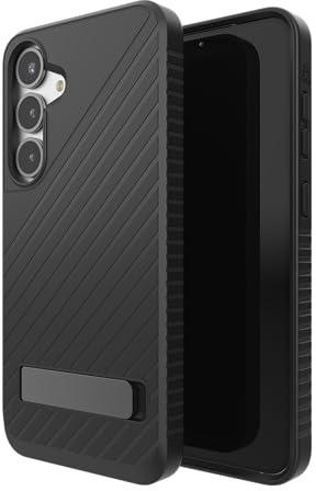 ZAGG Denali Samsung Galaxy S25+ Case with Kickstand - 16ft Drop Protection, Graphene-Infused, Wireless Charging Compatible, Rugged Dual-Layer Design, Black